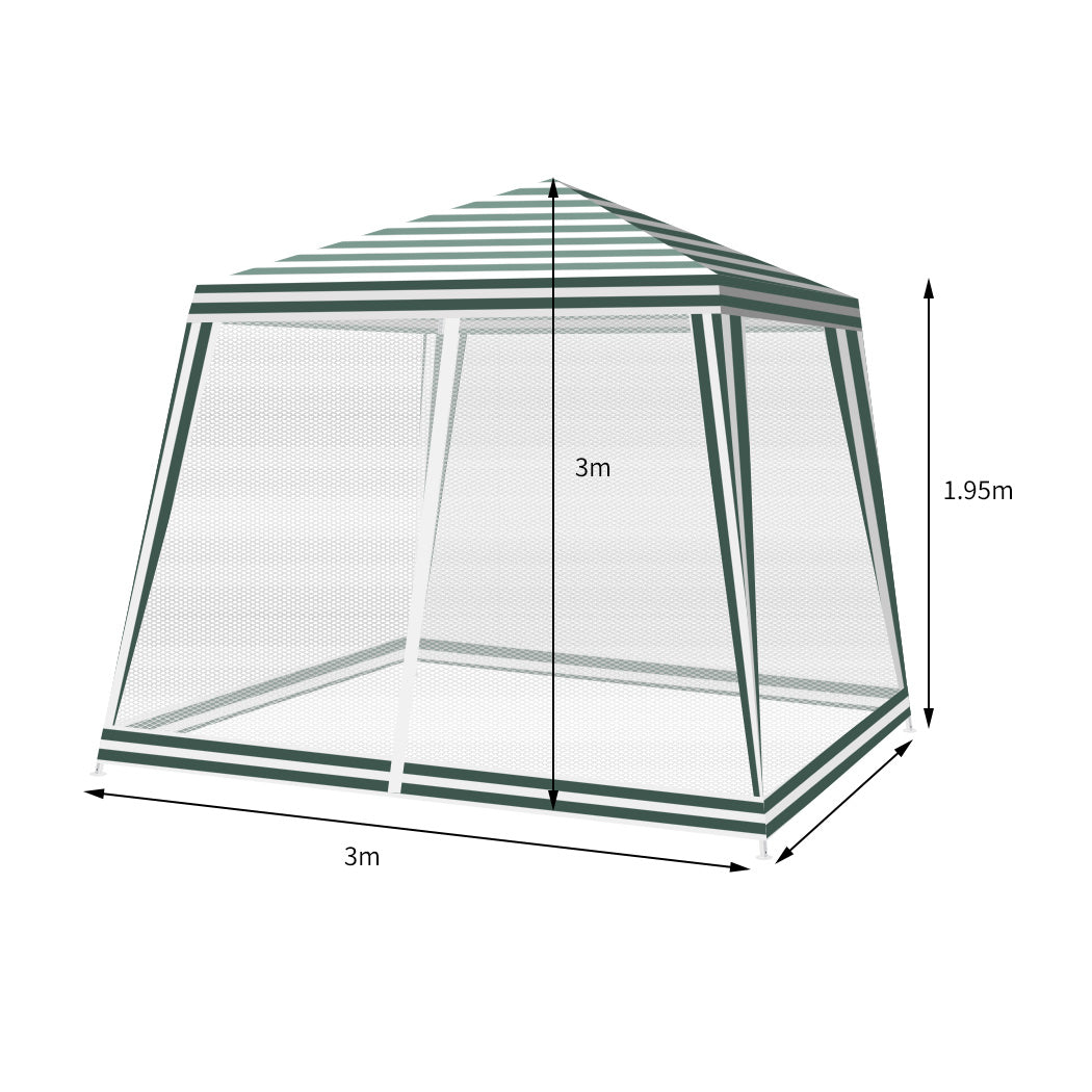 Gazebo Marquee 3x3m Mesh Side