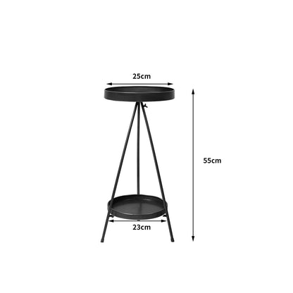 Plant Stand 2 Tiers Outdoor Indoor Black Medium