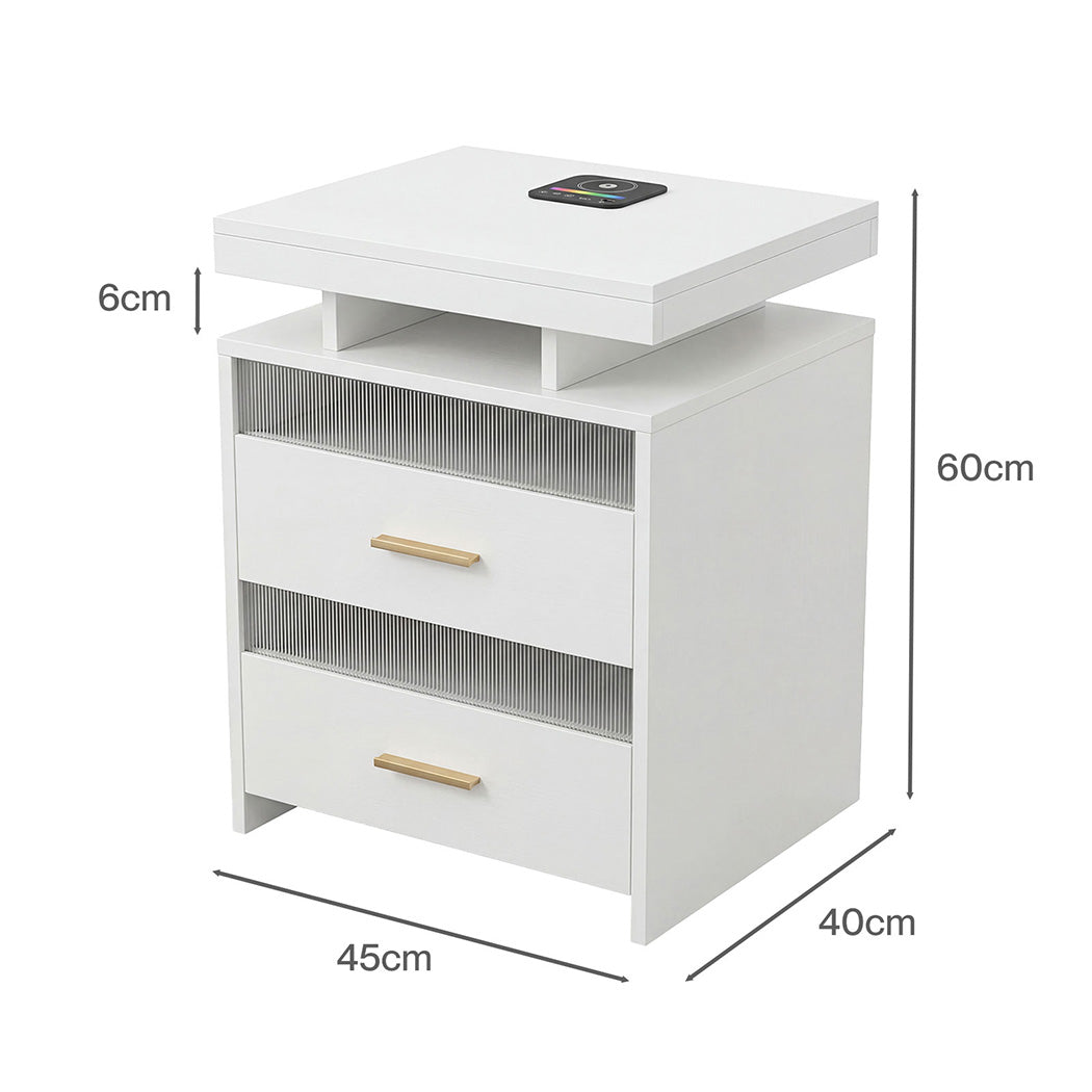 Smart Bedside Table With Charging 45x40x60cm