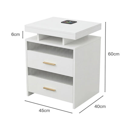 Smart Bedside Table With Charging 45x40x60cm