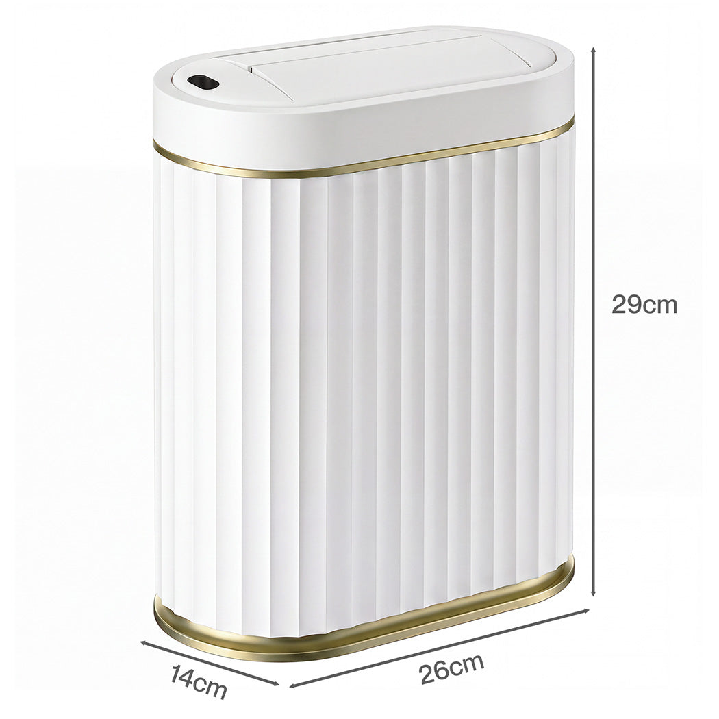 Automatic Touchless Rubbish Bin White 26x14x29cm
