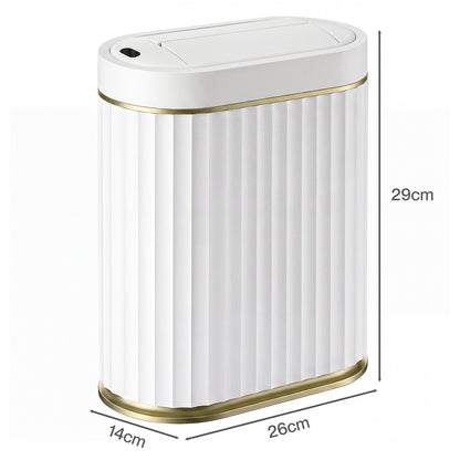 Automatic Touchless Rubbish Bin White 26x14x29cm