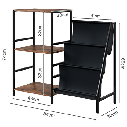 Vinyl Record Stand 3 Tier 84x30x74cm