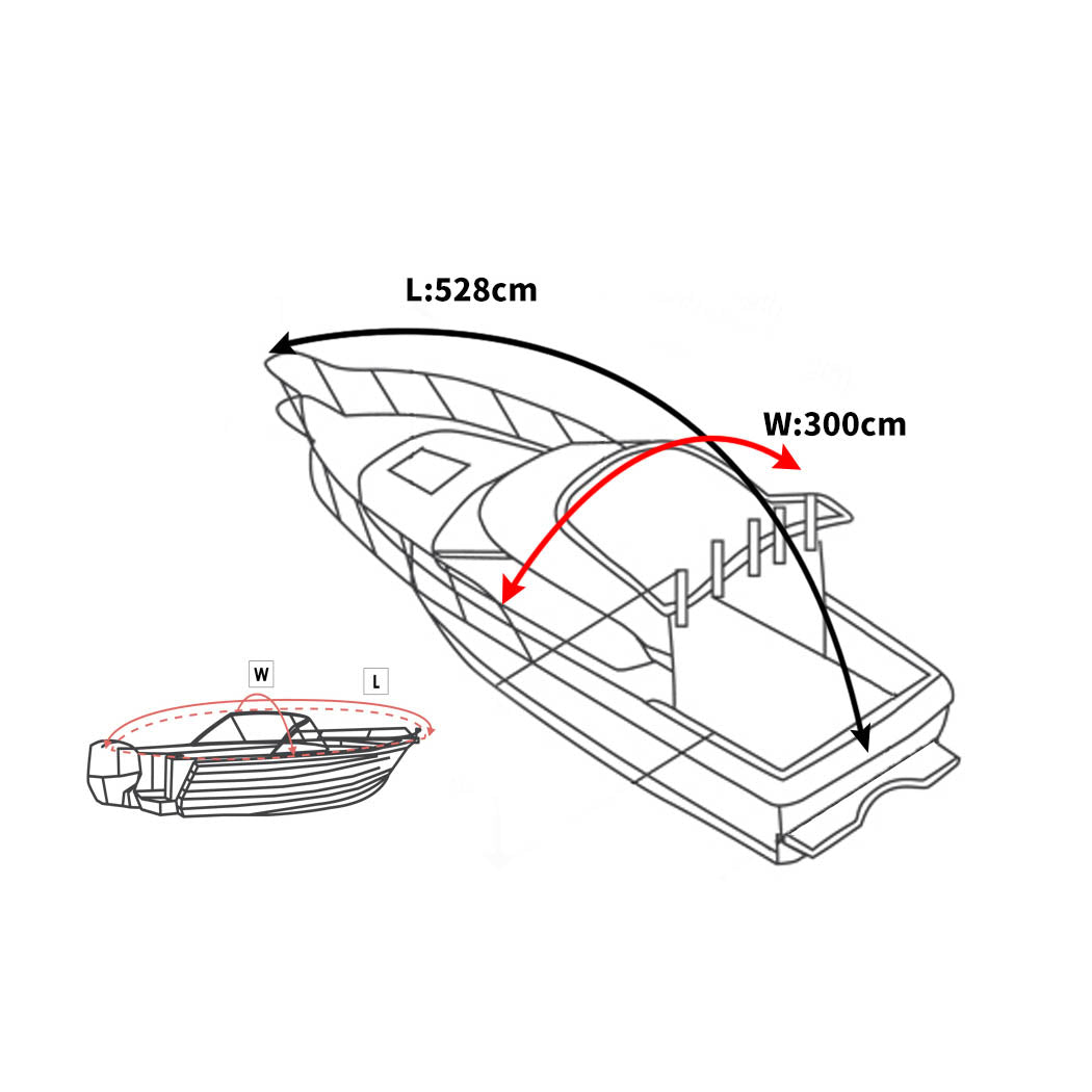 Boat Cover 14-16 FT Trailerable Weatherproof Grey 16FT