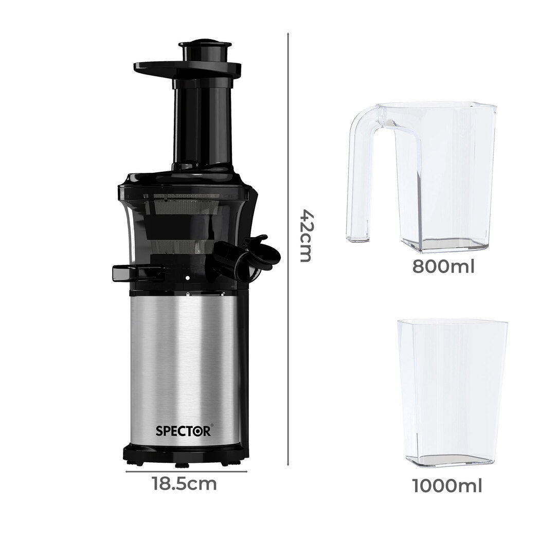 Cold Press Juicer Quiet Operation 18.5x17.7x41.8cm