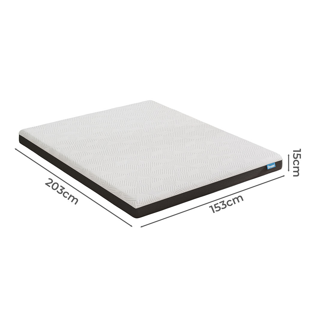 Compact Queen Mattress Gel Memory Foam Cooling Breathable 15cm Medium