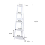5 Tier Corner Shelf Wooden Storage White