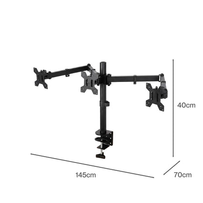 Triple Monitor Arm Stand Adjustable 75x75cm