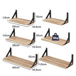 Floating Wall Shelves Set 6 Paulownia Wood | HomeAndLiving