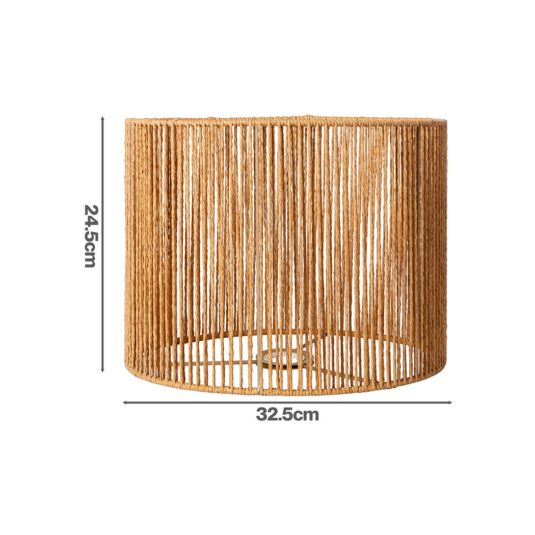 Boho Woven Lamp Shade Yellow 32.5x32.5x24.5cm