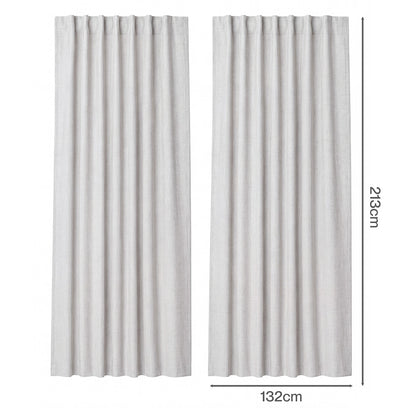 Marlow 100% Blackout Curtains Thermal Linen Look Blockout Drapes 2-Panel Bedroom
