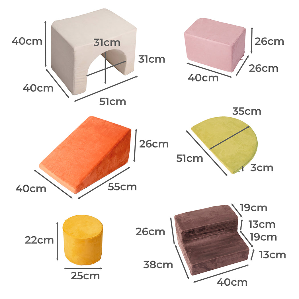 Bopeep Kids Climbing Foam Blocks Playset 7Pcs Toddler Soft Couch Crawl Play Toys