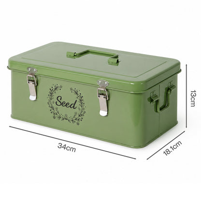 Seed Storage Box 4 Compartment Green 33x18x13.5cm