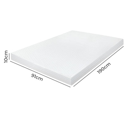 Memory Foam Mattress Topper 10cm Thick 190x91x10cm