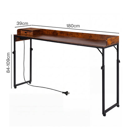 Overbed Table Mobile Brown 180x39x109cm