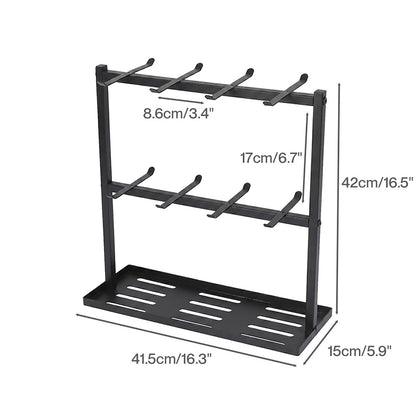 Levede Mug Rack 2 Tier 16 Hook Metal Coffee Cup Holder Stand Organizer Kitchen