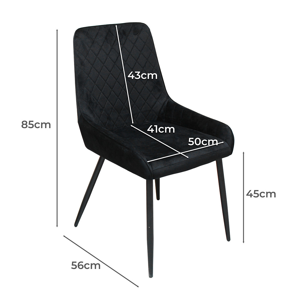Ergonomic Dining Chairs x 4 Padded Seat Soft Velvet  Foldable