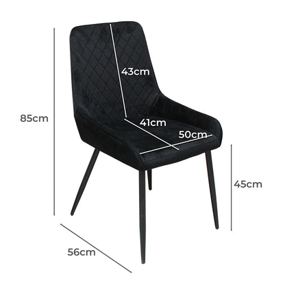 Ergonomic Dining Chairs x 4 Padded Seat Soft Velvet  Foldable
