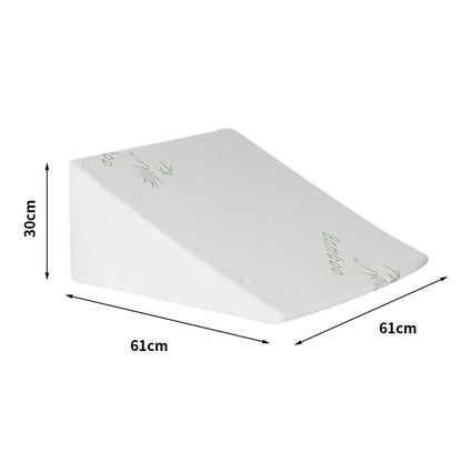 Memory Foam Cushion Back Neck Support Wedge Pillow Bamboo Cover 25cm/30cm