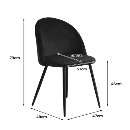 Premium 6x Dining Chairs Kitchen Cafe Black  High Back Support
