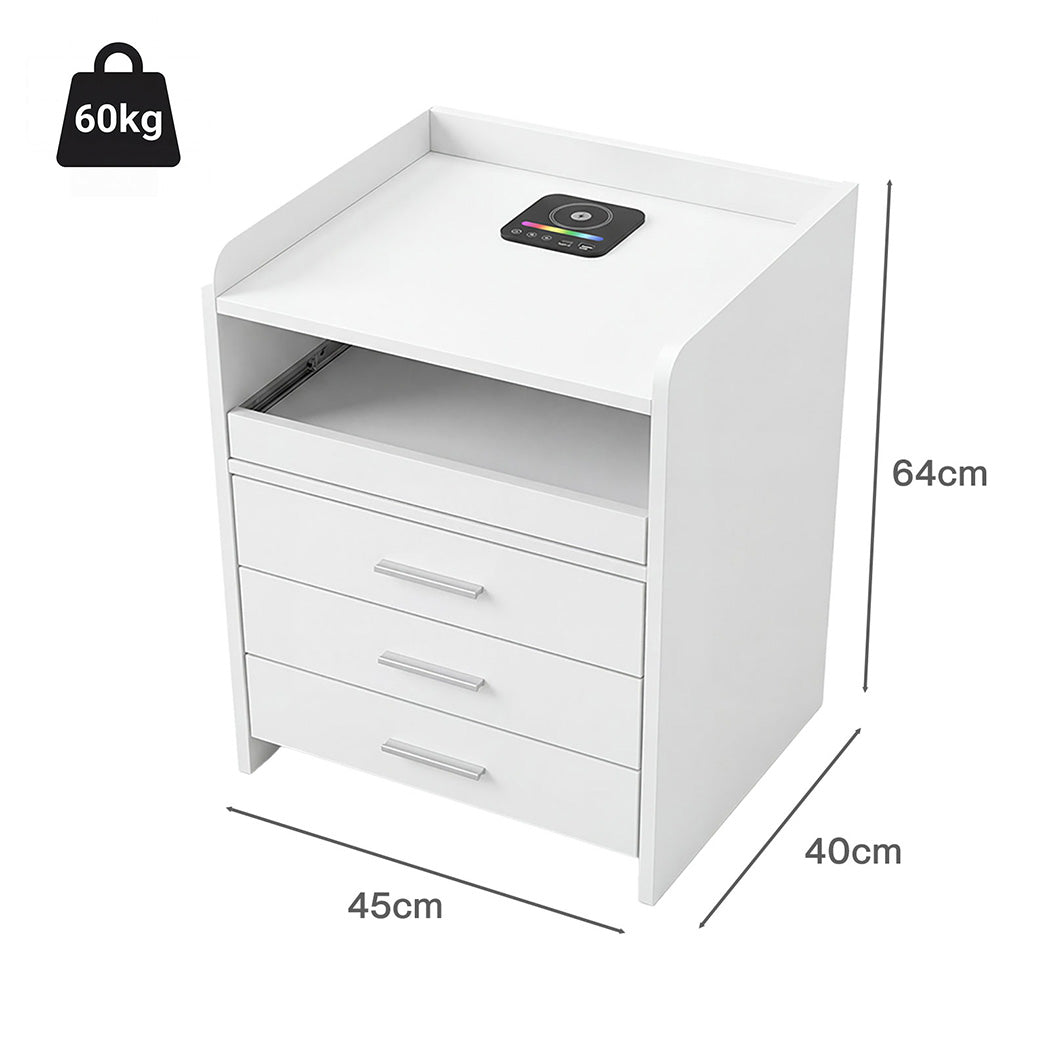 Smart Bedside Table With Wireless Charging 39.5x31.5cm