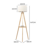Cozy Tripod Floor Lamp with Shelf  Foldable Function Classic