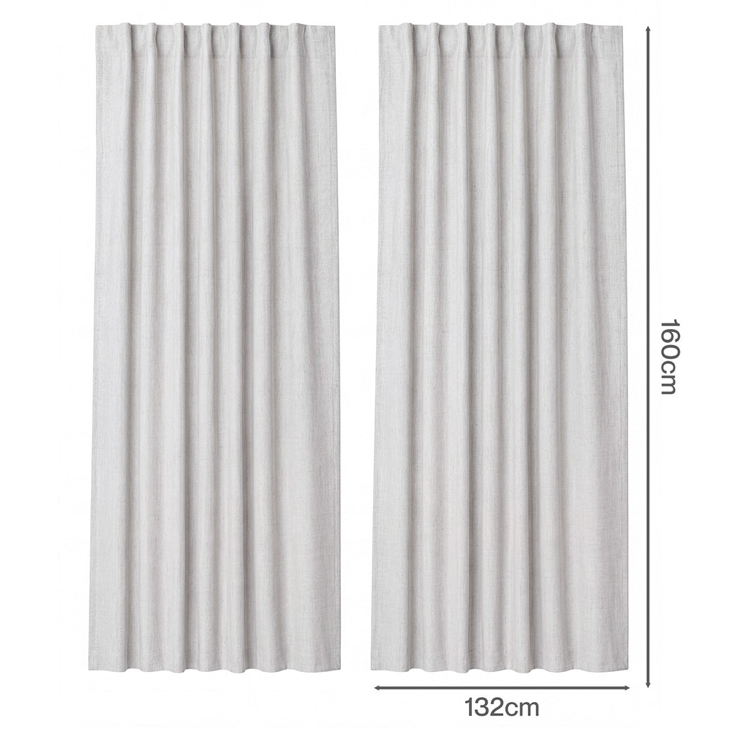 Marlow 2 Panels Blackout Curtains Thermal Linen Look Curtain Draperies Window