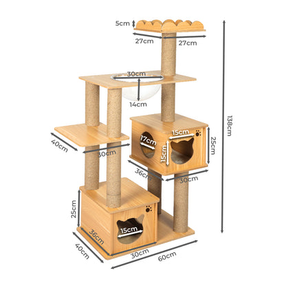 Cat Tree Scratcher Tower 60x40x138cm