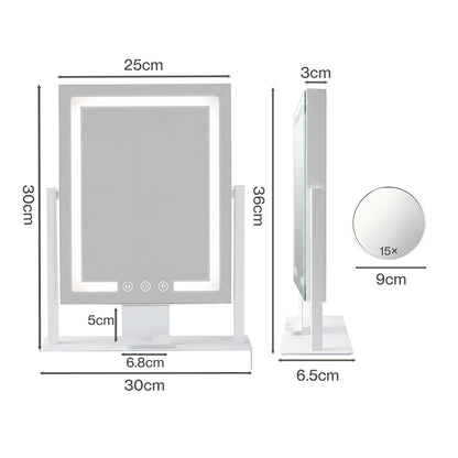 Vanity Mirror With Dimmable Lights 36x30x6.5cm