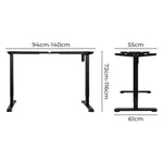 Contemporary Motorised Standing Desk Frame Black Single Motor  Sleek
