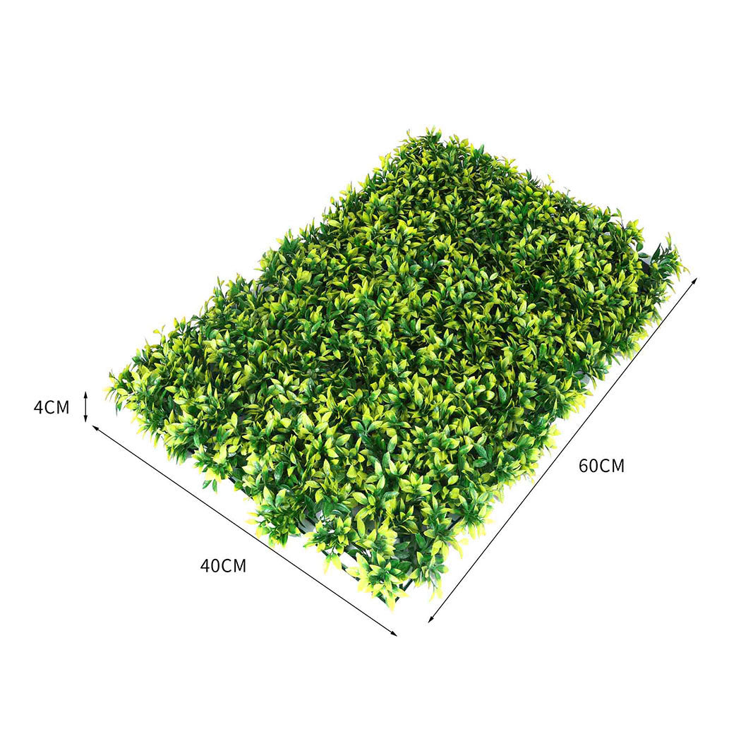 Artificial Boxwood Hedge Fence Green And Yellow