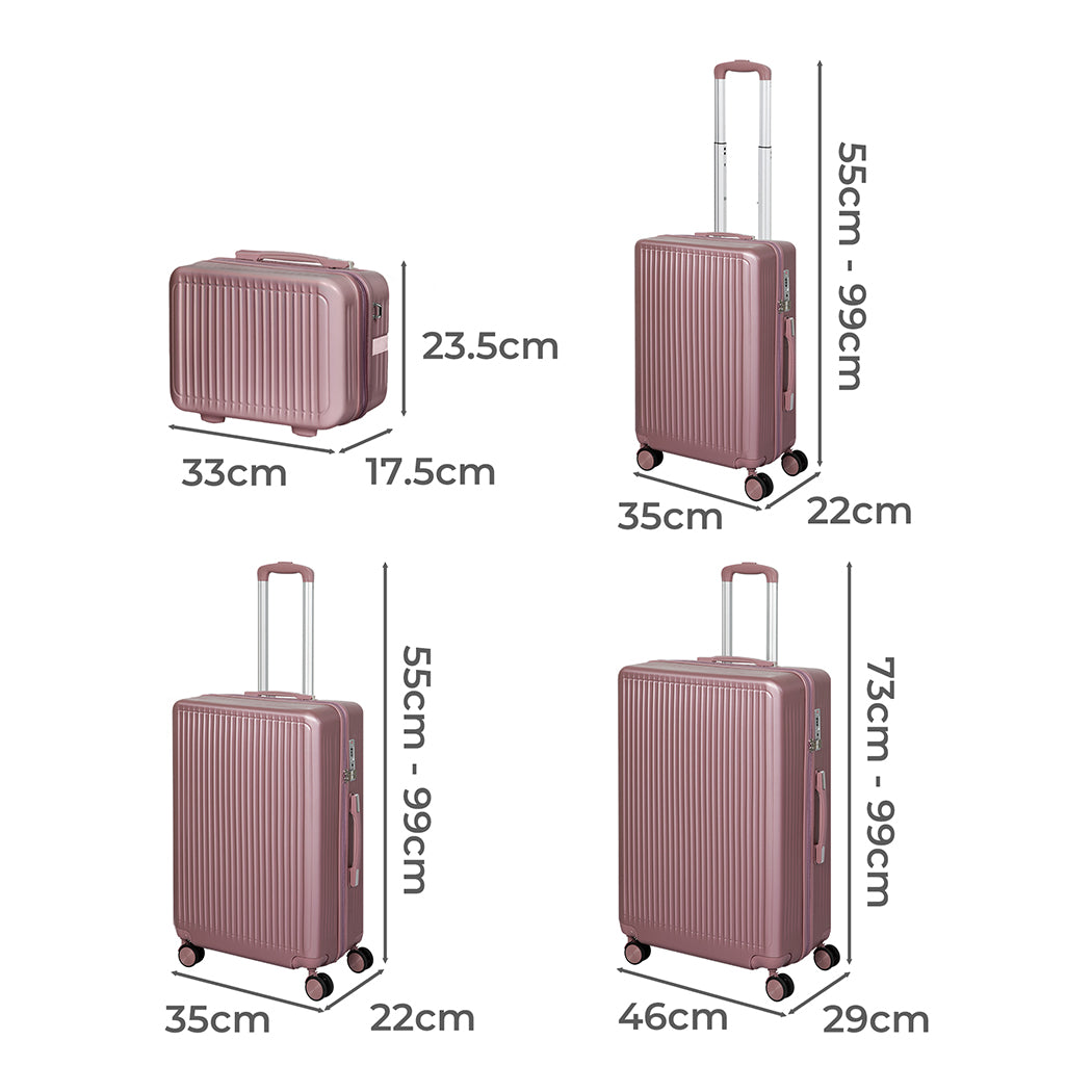 Aluminium 14"+20"+24"+28" - Gold 33x17.5x23.5cm