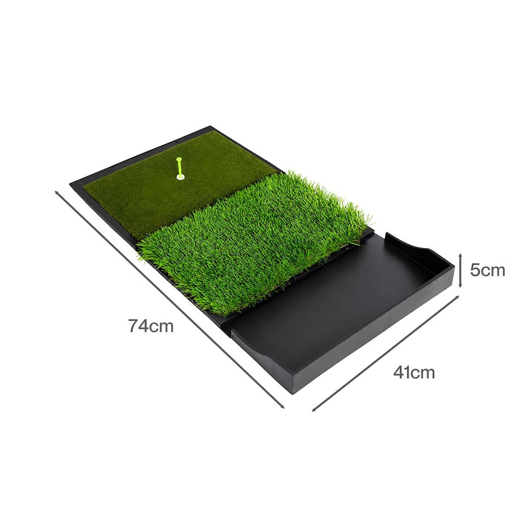 Golf Hitting Mat Dual Turf Green 74x41x5cm