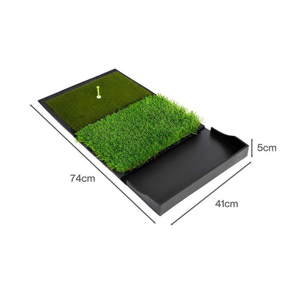 Golf Hitting Mat Dual Turf Green 74x41x5cm