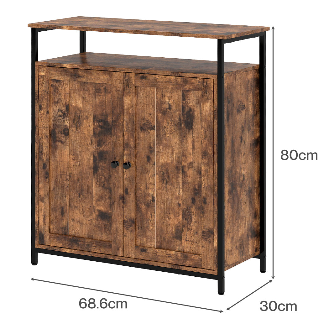 Storage Cabinet Walnut Adjustable 68.6x30x80cm