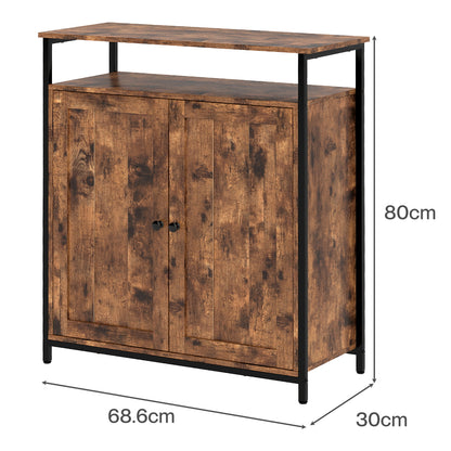 Storage Cabinet Walnut Adjustable 68.6x30x80cm