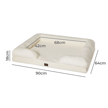 White sofa bed 90x64x18cm, detail