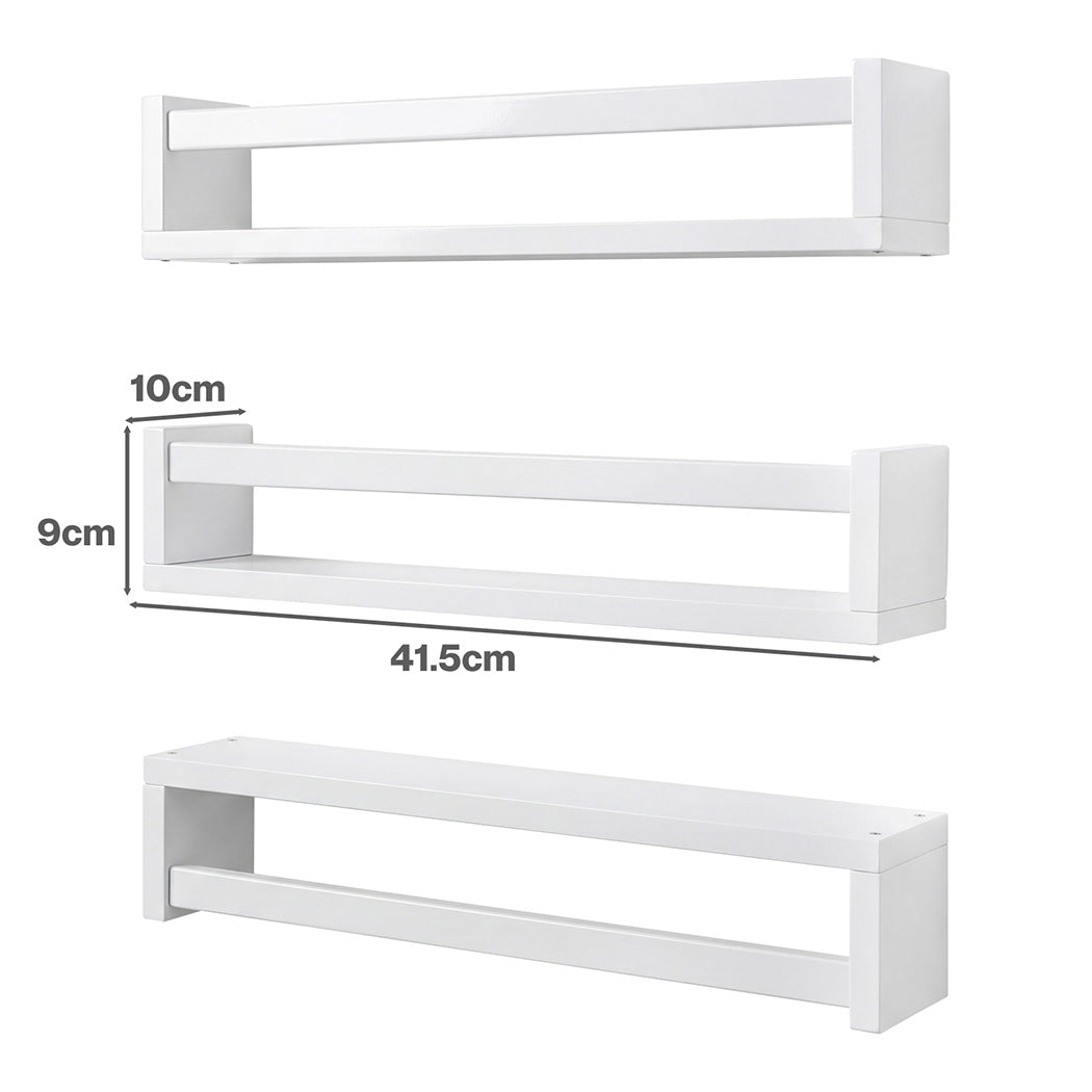Kids Floating Wall Shelves Pine Wood 3 Pack | HomeAndLiving - 4