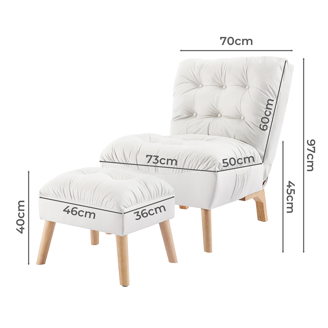 Premium Sofa Ottoman Set Accent Recliner  Scandi Inspired Design