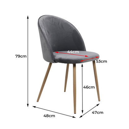 Compact 8x Dining Chairs Seat French Grey  Easy Assembly Classic