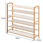 Bamboo Shoe Rack Storage Wooden 90cm