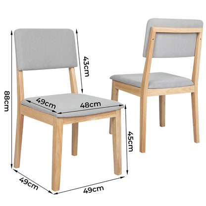 Versatile Dining Chairs 4 Upholstered Kitchen Chair  Wood Finish