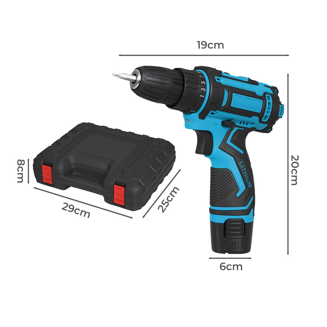 Cordless Drill 12V High Torque Kit 19x6x20cm