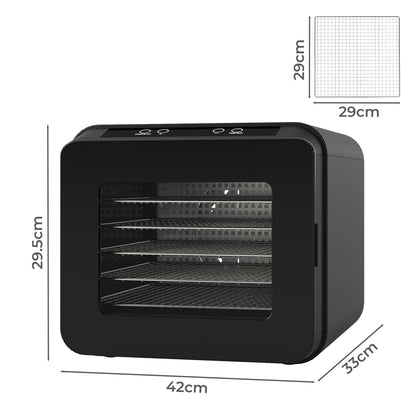 Food Dehydrator 6 Trays Black 42x33x29.5cm