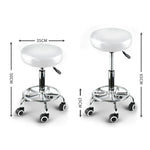 2x Swivel Salon Barstool Hairdressing White