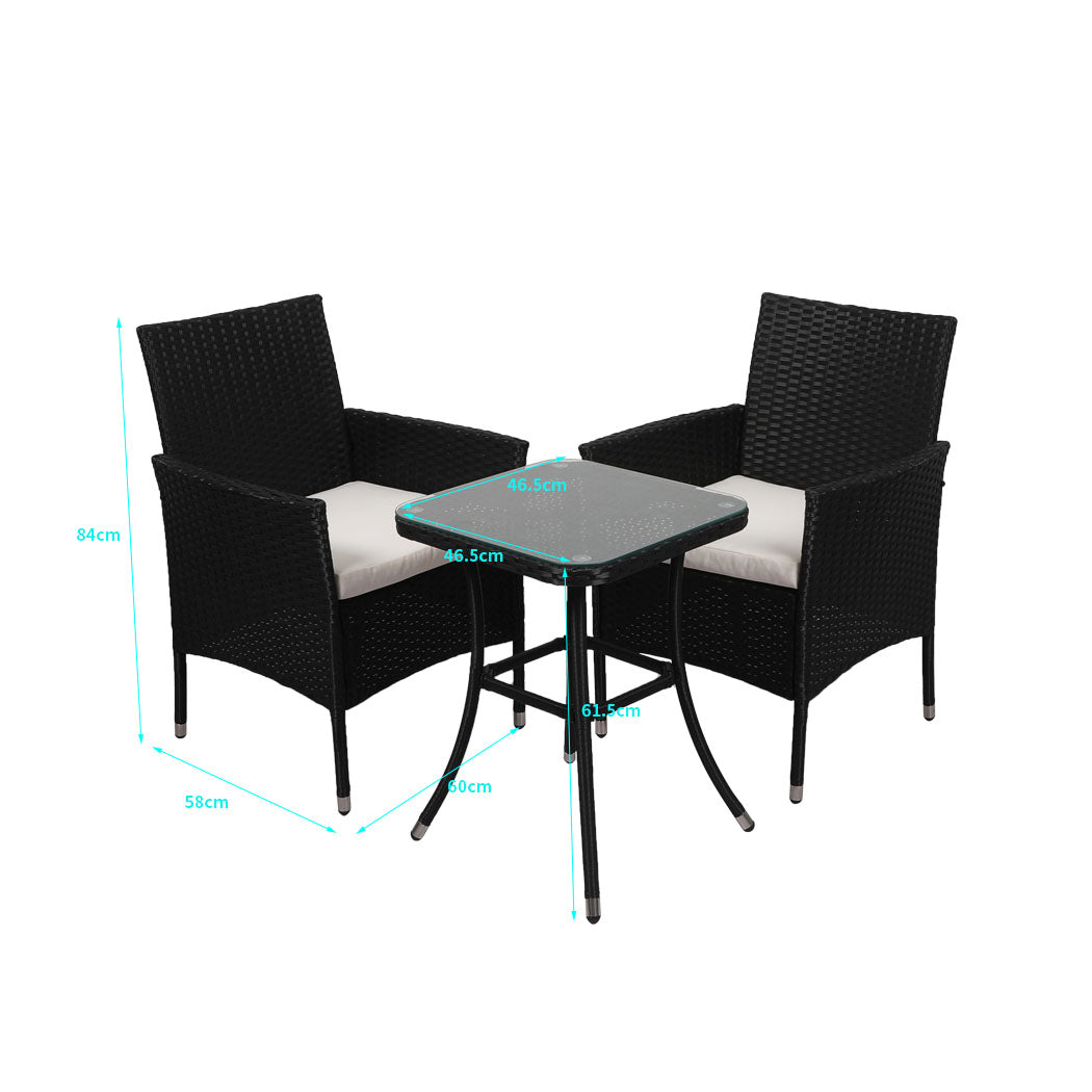 3 Pcs Outdoor Furniture Setting