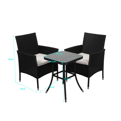 3 Pcs Outdoor Furniture Setting