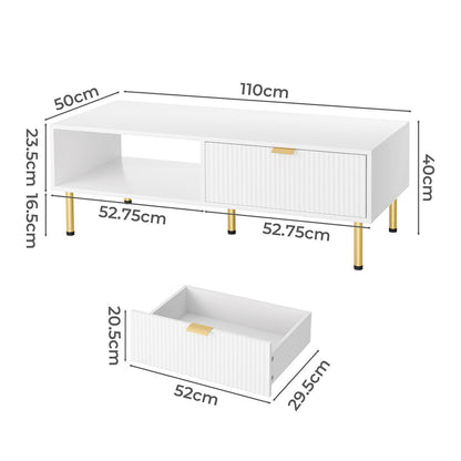 Minimalist 110cm Coffee Table  Multipurpose Use Classic Durable