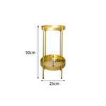 2 Tier Plant Stand Metal Flower Gold Medium