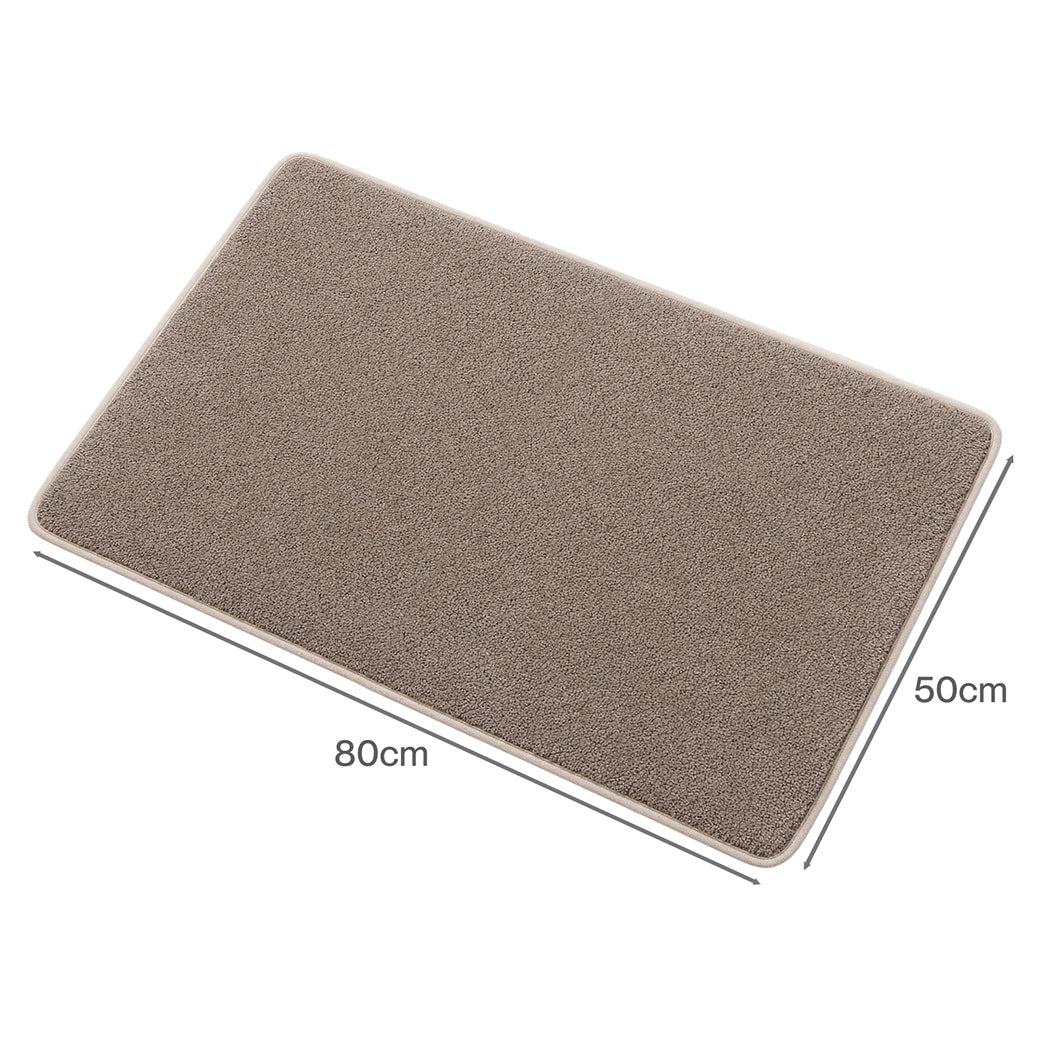 Non Slip Door Mat Beige 80x50x1cm